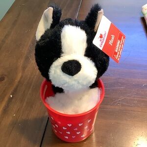 Celebrate! Plush Black and White Puppy Stuffed Animal
